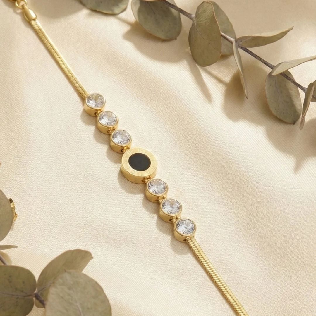 Black Round Stone Bracelet